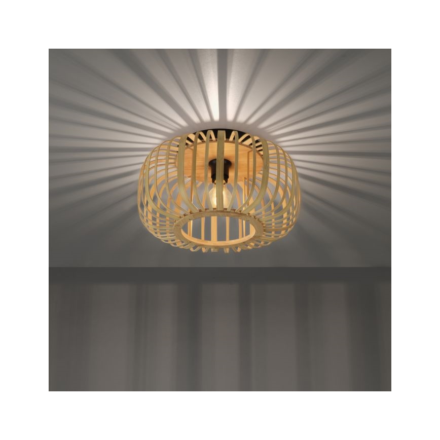 Leuchten Direkt 11412-79 - Pinnale kinnitatav lühter RACOON 1xE27/40W/230V d. 40 cm bambus