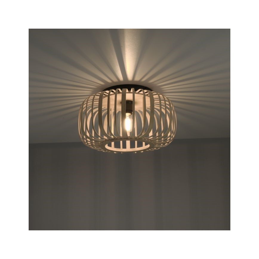 Leuchten Direkt 11412-79 - Pinnale kinnitatav lühter RACOON 1xE27/40W/230V d. 40 cm bambus