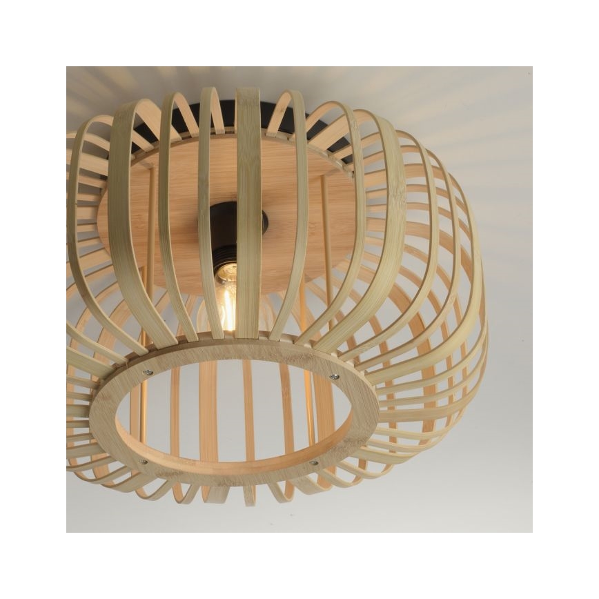 Leuchten Direkt 11412-79 - Pinnale kinnitatav lühter RACOON 1xE27/40W/230V d. 40 cm bambus