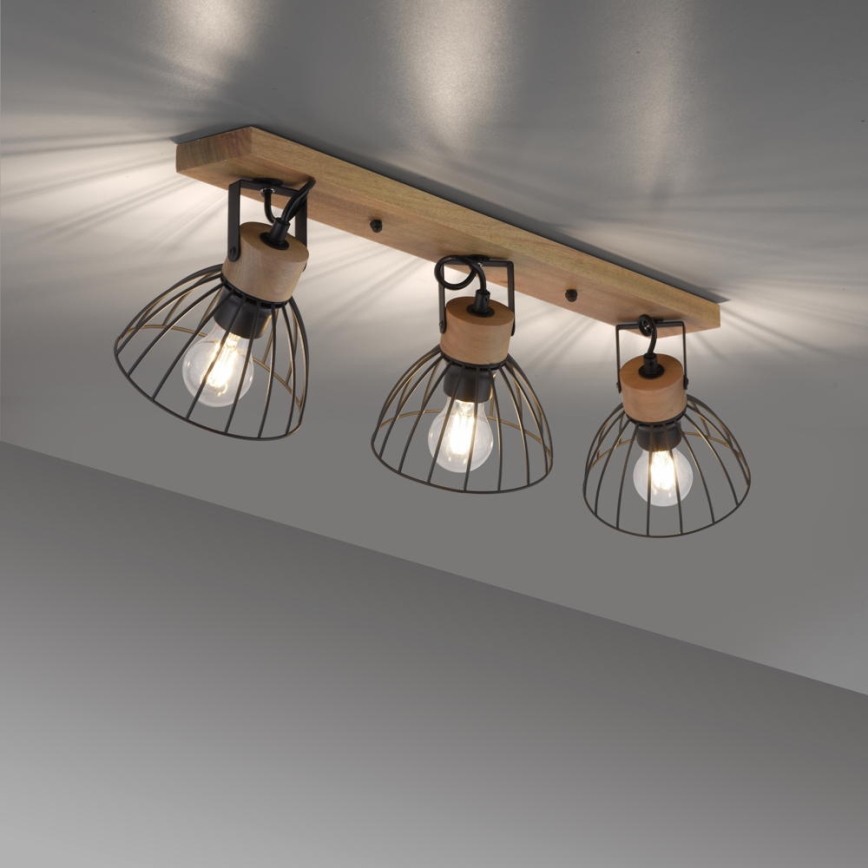 Leuchten Direkt 11418-18 - Kohtvalgusti LAMI 3xE27/25W/230V akaatsia/metall