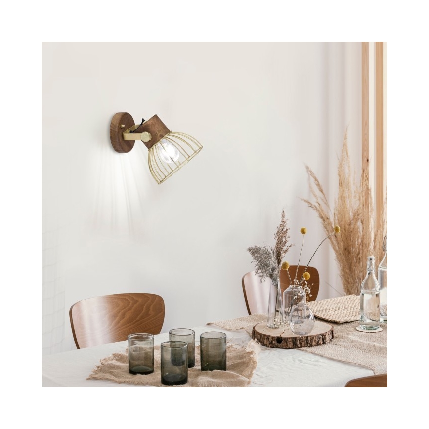Leuchten Direkt 11486-60 - Kohtvalgusti seinale ALAMI 1xE27/25W/230V mango
