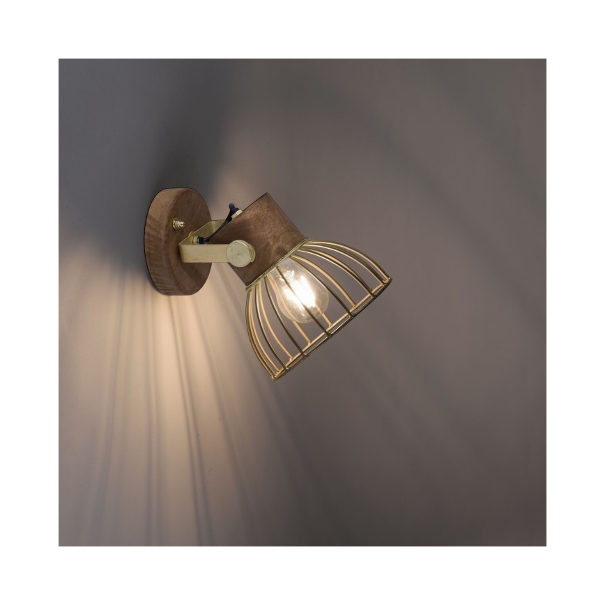 Leuchten Direkt 11486-60 - Kohtvalgusti seinale ALAMI 1xE27/25W/230V mango