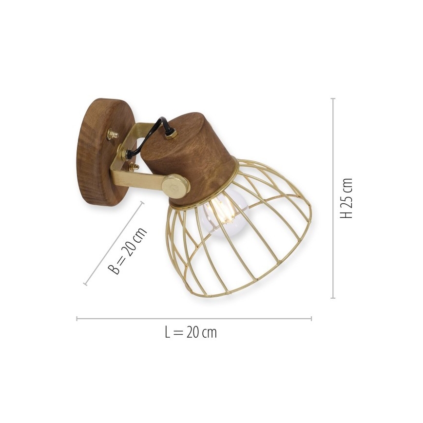Leuchten Direkt 11486-60 - Kohtvalgusti seinale ALAMI 1xE27/25W/230V mango