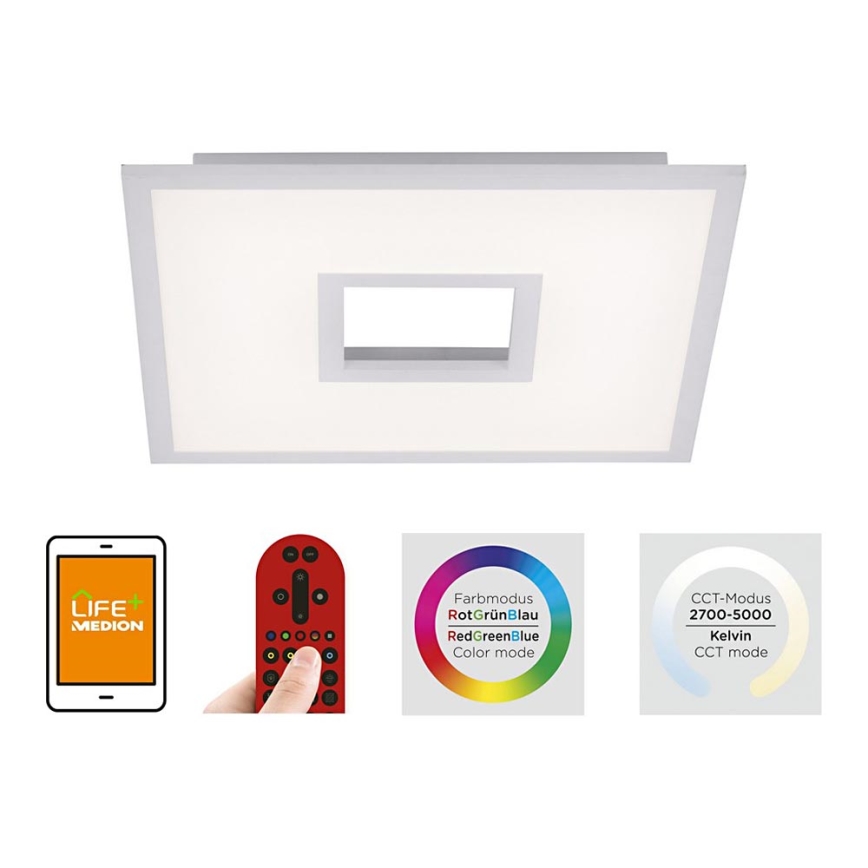 Leuchten Direkt 11645-16 - RGB LED Hämardatav laevalgusti RECESS LED/22,5W/230V + LED/5W + kaugjuhtimispult
