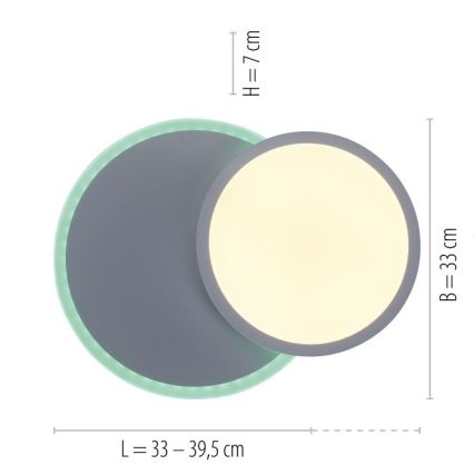 Leuchten Direkt 11662-16 - RGB LED Hämardatav laevalgusti ARENDA LED/21W/230V + kaugjuhtimispult