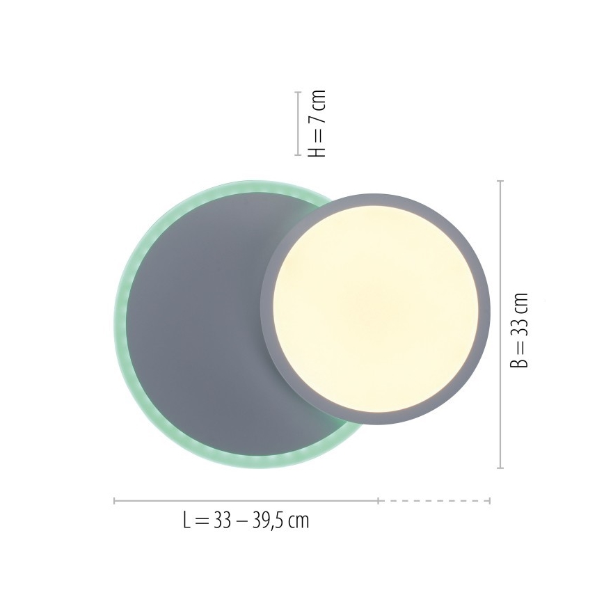 Leuchten Direkt 11662-16 - RGB LED Hämardatav laevalgusti ARENDA LED/21W/230V + kaugjuhtimispult