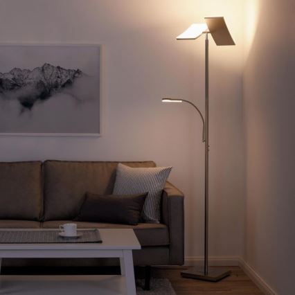Leuchten Direkt 11725-55 - LED Hämardatav puutetundlik põrandalamp RUBEN 2xLED/11W/230V + LED/4W