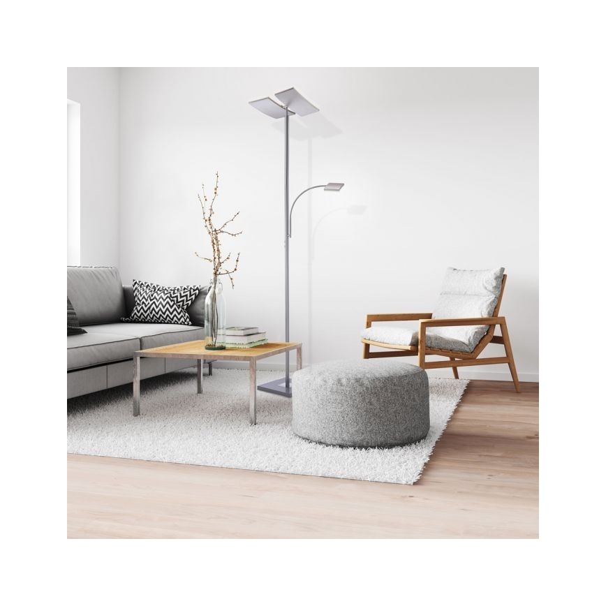 Leuchten Direkt 11725-55 - LED Hämardatav puutetundlik põrandalamp RUBEN 2xLED/11W/230V + LED/4W