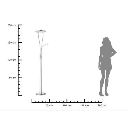 Leuchten Direkt 11778-55-LED Hämardatav põrandalamp HELIA LED/16,8W/230V + 2xLED/3,8W