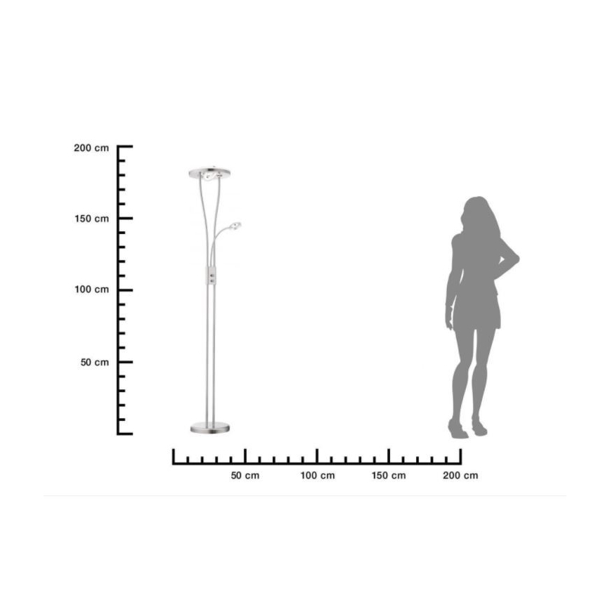Leuchten Direkt 11778-55-LED Hämardatav põrandalamp HELIA LED/16,8W/230V + 2xLED/3,8W