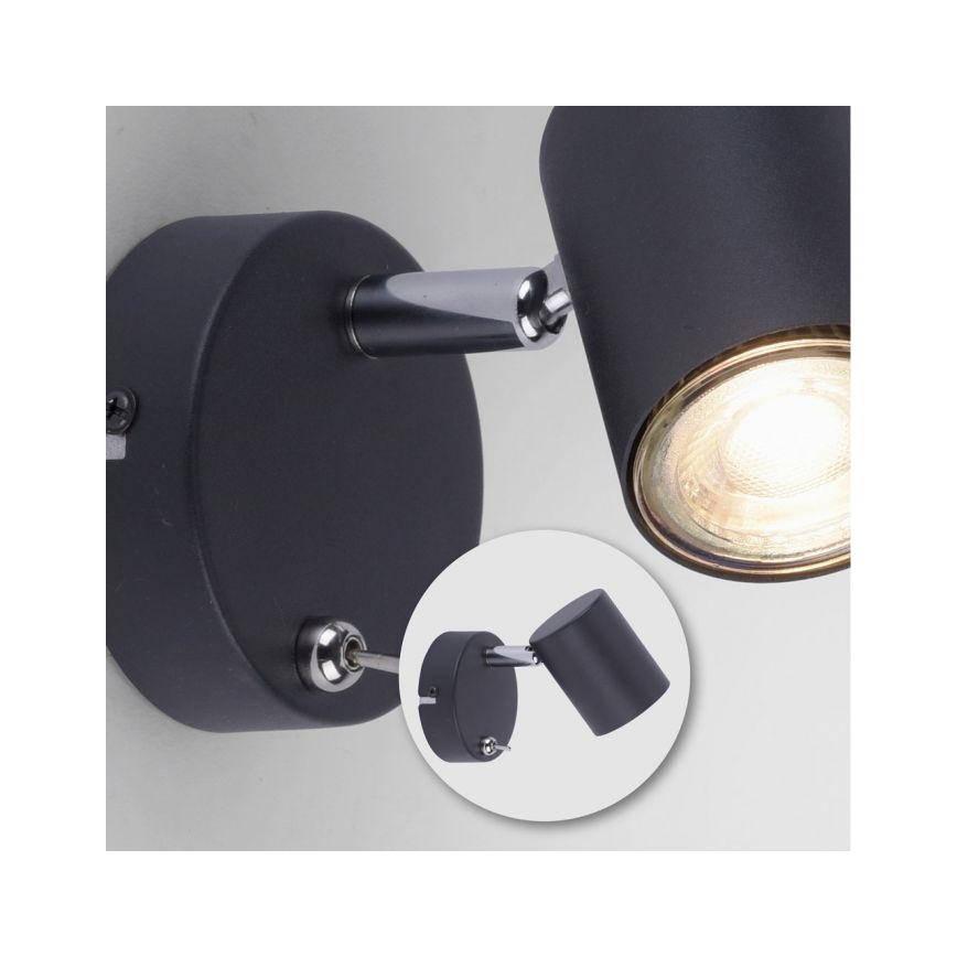 Leuchten Direkt 11941-13 - LED Kohtvalgusti seinale TARIK 1xGU10/5W/230V must