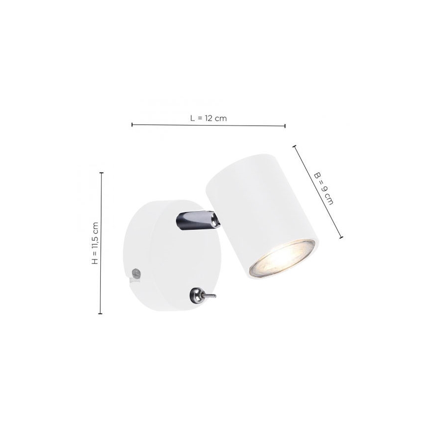 Leuchten Direkt 11941-16 - LED Kohtvalgusti seinale TARIK 1xGU10/5W/230V valge