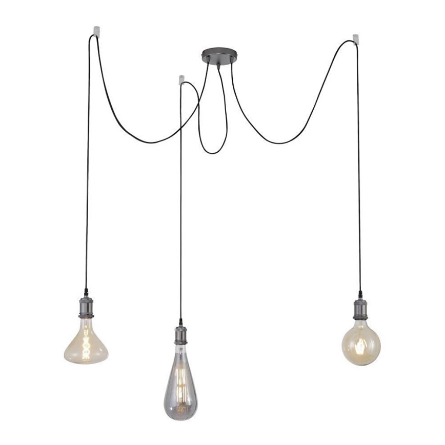 Leuchten Direkt 13571-18 - Lühter DIY 3xE27/60W/230V ämblik must