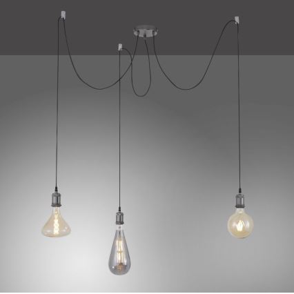 Leuchten Direkt 13571-18 - Lühter DIY 3xE27/60W/230V ämblik must