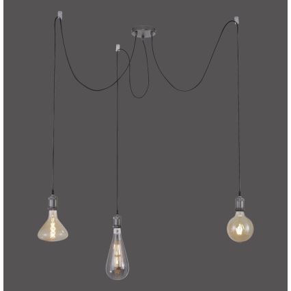 Leuchten Direkt 13571-18 - Lühter DIY 3xE27/60W/230V ämblik must