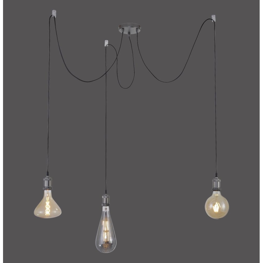 Leuchten Direkt 13571-18 - Lühter DIY 3xE27/60W/230V ämblik must