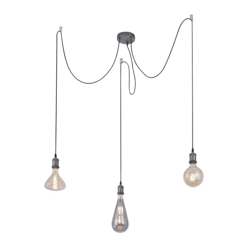 Leuchten Direkt 13571-18 - Lühter DIY 3xE27/60W/230V ämblik must