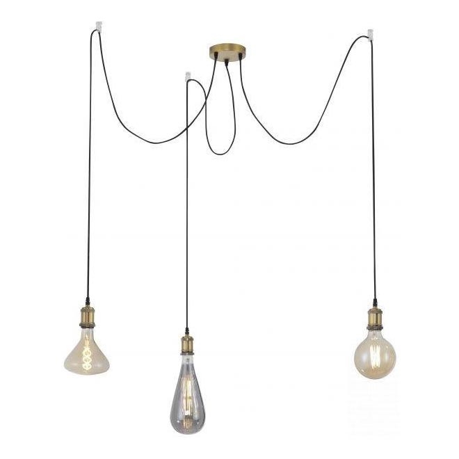 Leuchten Direkt 13571-60 - Lühter DIY 3xE27/60W/230V ämblik messing