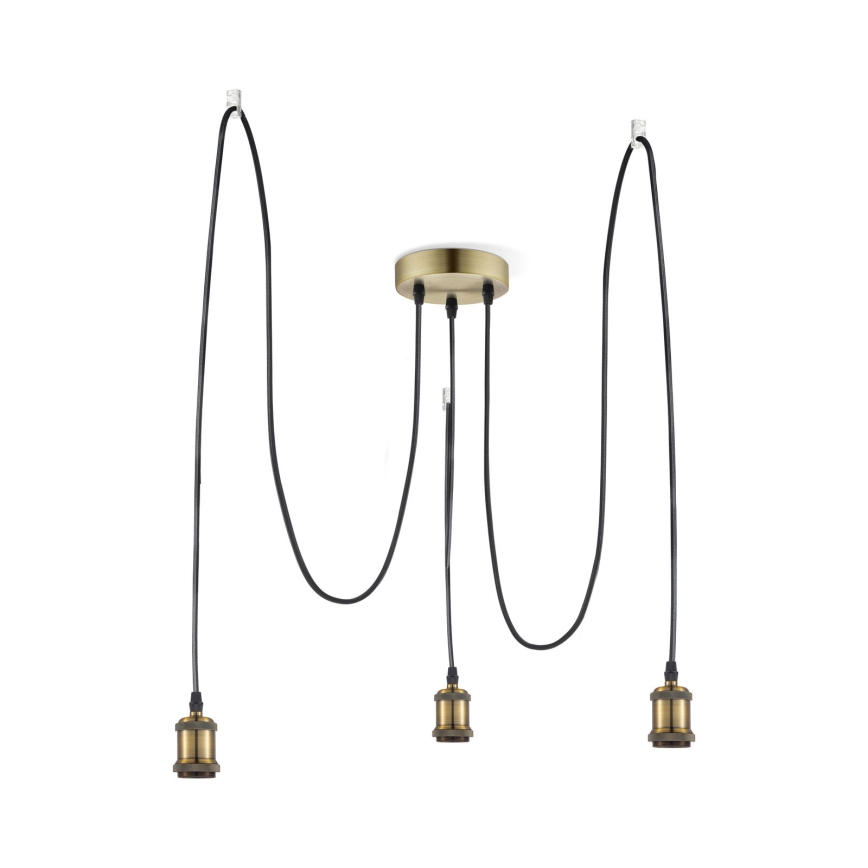 Leuchten Direkt 13571-60 - Lühter DIY 3xE27/60W/230V ämblik messing