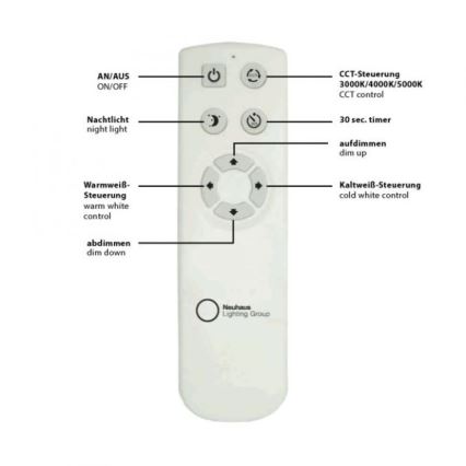 Leuchten Direkt 14227-16 - LED Hämardatav laevalgusti JONAS LED/22W/230V 3000-5000K + Pult