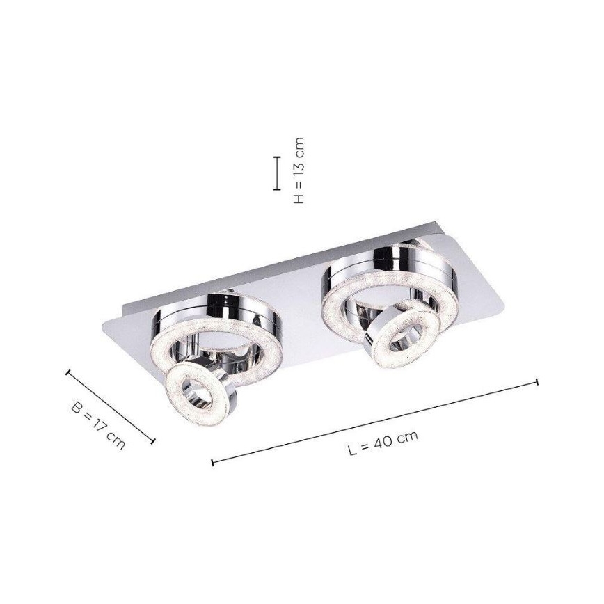 Leuchten Direkt 14521-17 - LED Laevalgusti TIM 2xLED/2,8W/230V + 2xLED/3,1W