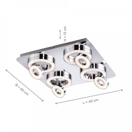 Leuchten Direkt 14522-17 - LED Kohtvalgusti TIM 4xLED/2,8W/230V + 4xLED/3,1W