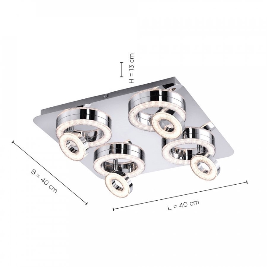 Leuchten Direkt 14522-17 - LED Kohtvalgusti TIM 4xLED/2,8W/230V + 4xLED/3,1W