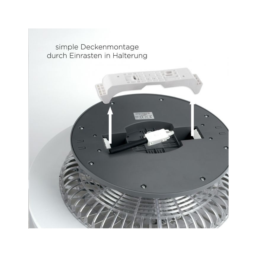 Leuchten Direkt 14645-55 - LED Valgusti ventilaatoriga LEONARD LED/27W/230V