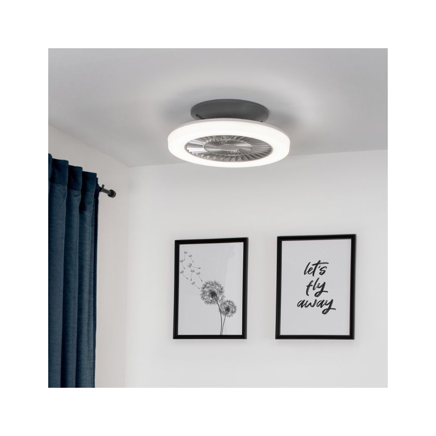 Leuchten Direkt 14645-55 - LED Valgusti ventilaatoriga LEONARD LED/27W/230V