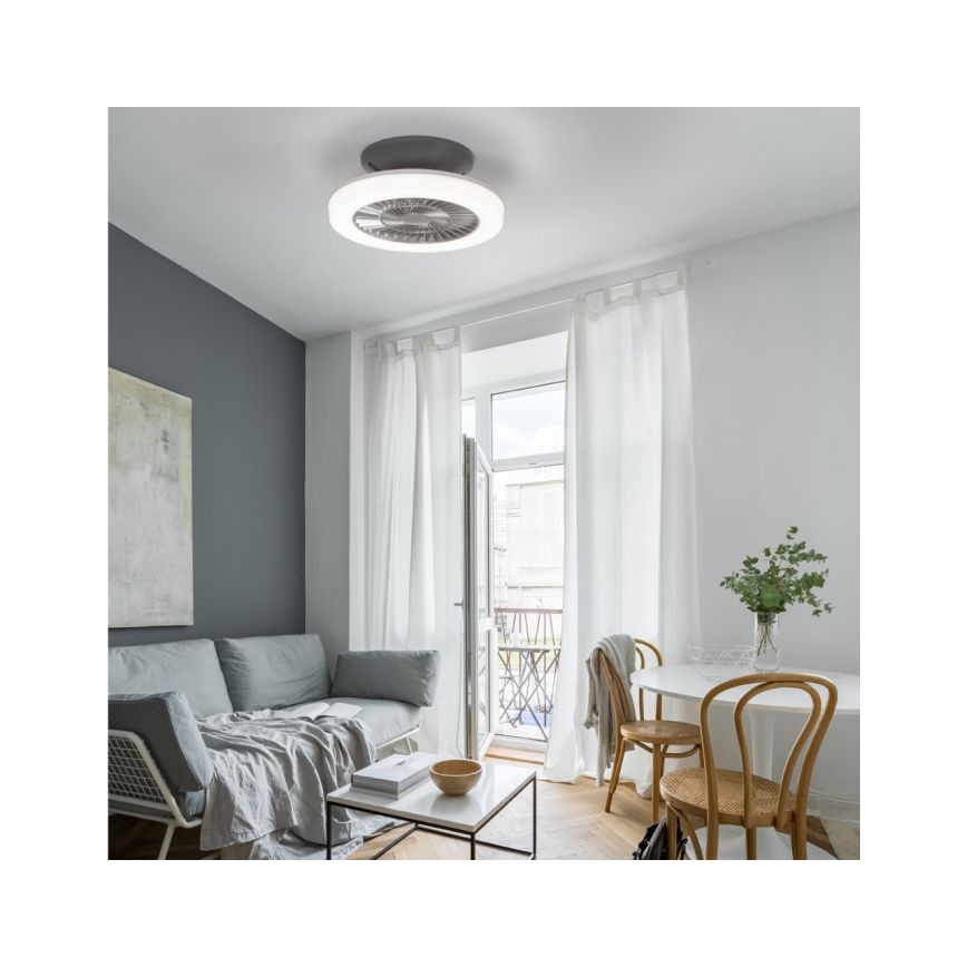 Leuchten Direkt 14645-55 - LED Valgusti ventilaatoriga LEONARD LED/27W/230V