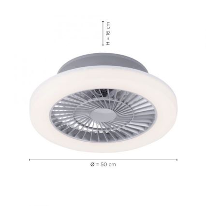 Leuchten Direkt 14645-55 - LED Valgusti ventilaatoriga LEONARD LED/27W/230V