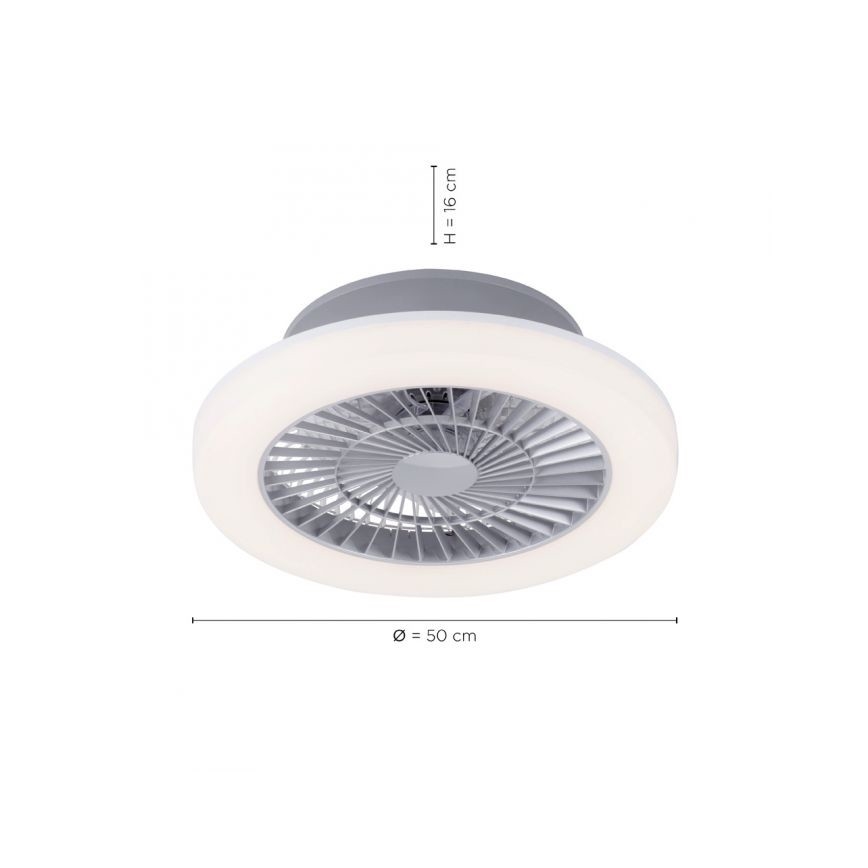Leuchten Direkt 14645-55 - LED Valgusti ventilaatoriga LEONARD LED/27W/230V