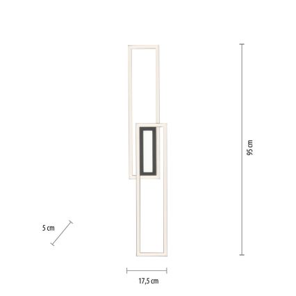 Leuchten Direkt 14696-18 - LED Hämardatav pinnale kinnitatav lühter ASMIN LED/45W/230V must