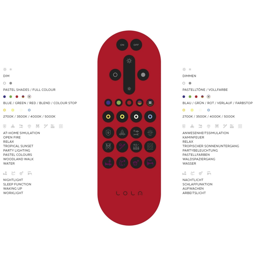 Leuchten Direkt 14742-16 - LED RGB Hämardatav laevalgusti JUPI LOLASMART LED/18W/230V Tuya 2700-5000K + Pult