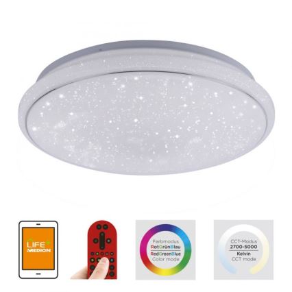 Leuchten Direkt 14743-16 - LED RGB Hämardatav laevalgusti JUPI LED/28W/230V Tuya 2700-5000K + Pult