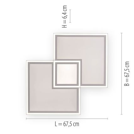 Leuchten Direkt 14855-16-LED Hämardatav laevalgusti EDGING LED/51W/230V 2700 - 5000K+ pult