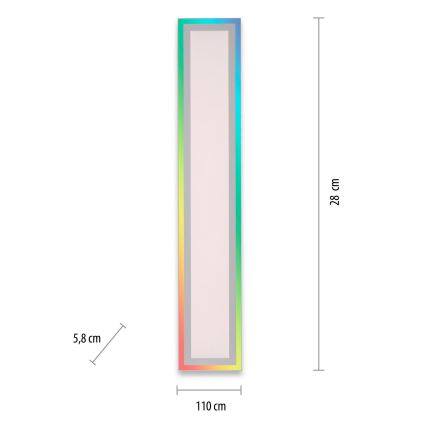 Leuchten Direkt 1490116-LED RGB Hämardatav laevalgusti EDGING LED/24W/230V+kaugjuhtimispult