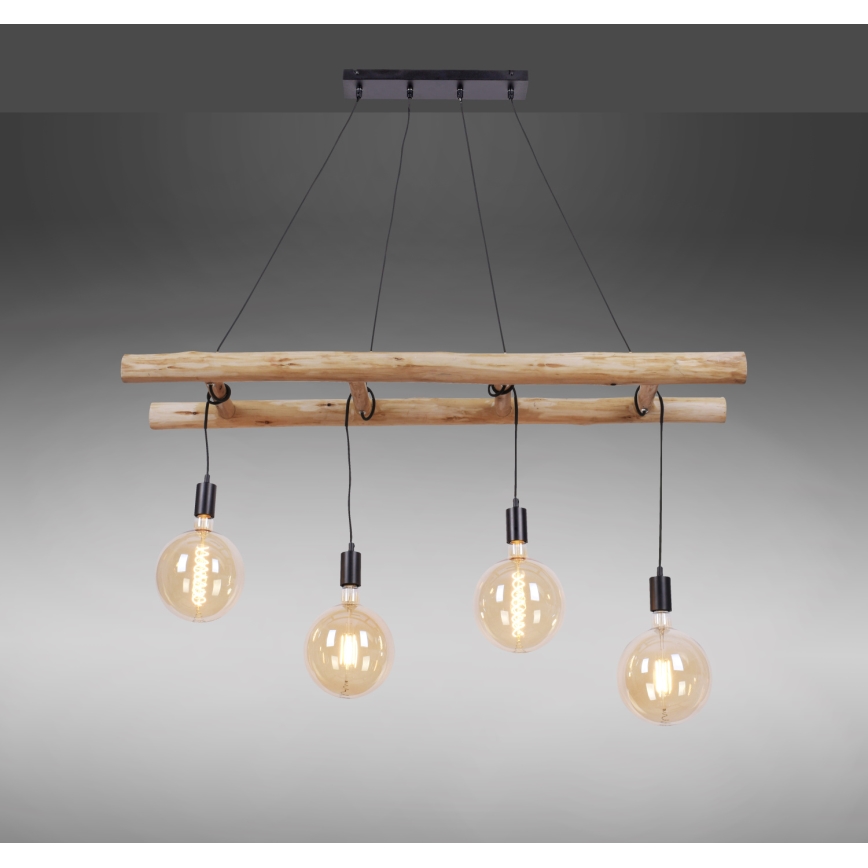 Leuchten Direkt 15025-18 - Lühter EDGAR 4xE27/60W/230V eukalüpt