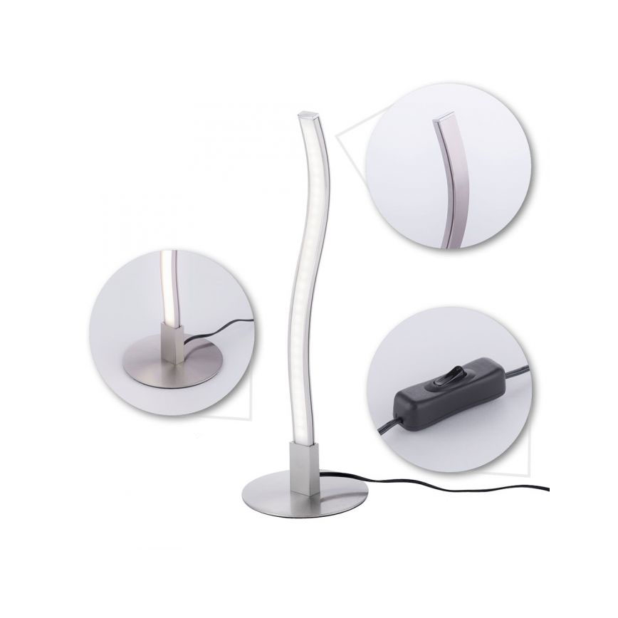 Leuchten Direkt 15128-55 - LED Laualamp WAWE LED/3W/230V matt kroom