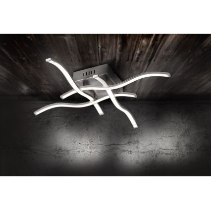 Leuchten Direkt 15131-55 - LED  Pinnale kinnitatav lühter WAWE 4xLED/4,6W/230V matt kroom