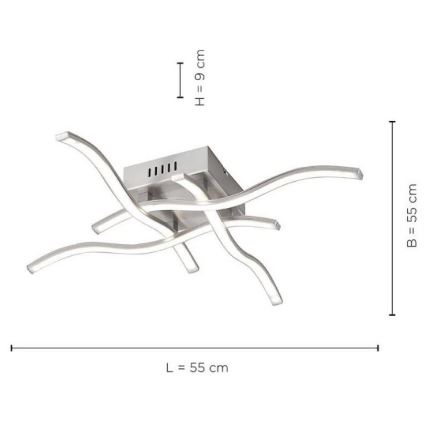 Leuchten Direkt 15131-55 - LED  Pinnale kinnitatav lühter WAWE 4xLED/4,6W/230V matt kroom