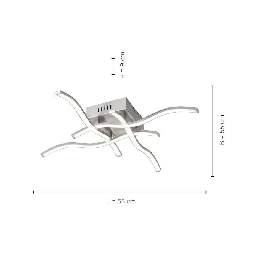 Leuchten Direkt 15131-55 - LED  Pinnale kinnitatav lühter WAWE 4xLED/4,6W/230V matt kroom