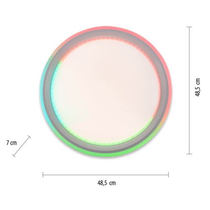 Leuchten Direkt 15154-16-LED RGB Hämardatav laevalgusti EDGING LED/39W/230V+kaugjuhtimispult