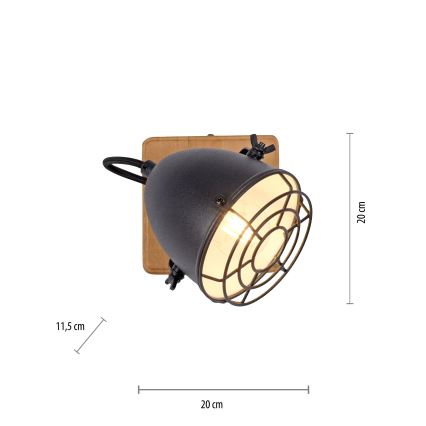 Leuchten Direkt 15171-18 - Kohtvalgusti seinale BEETLE 1xE14/10W/230V mänd