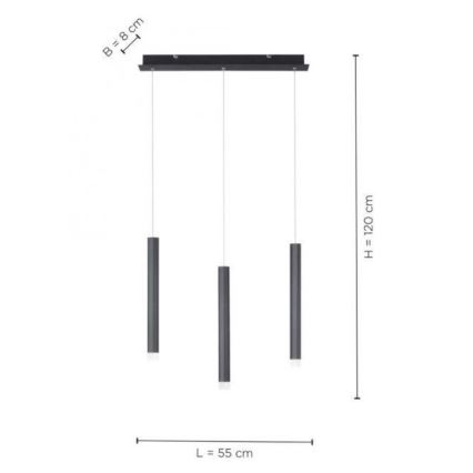 Leuchten Direkt 15203-18 - LED Lühter 3xLED/4,8W/230V must