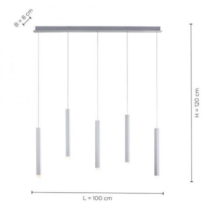 Leuchten Direkt 15205-95 - LED Lühter BRUNO 5xLED/4,8W/230V