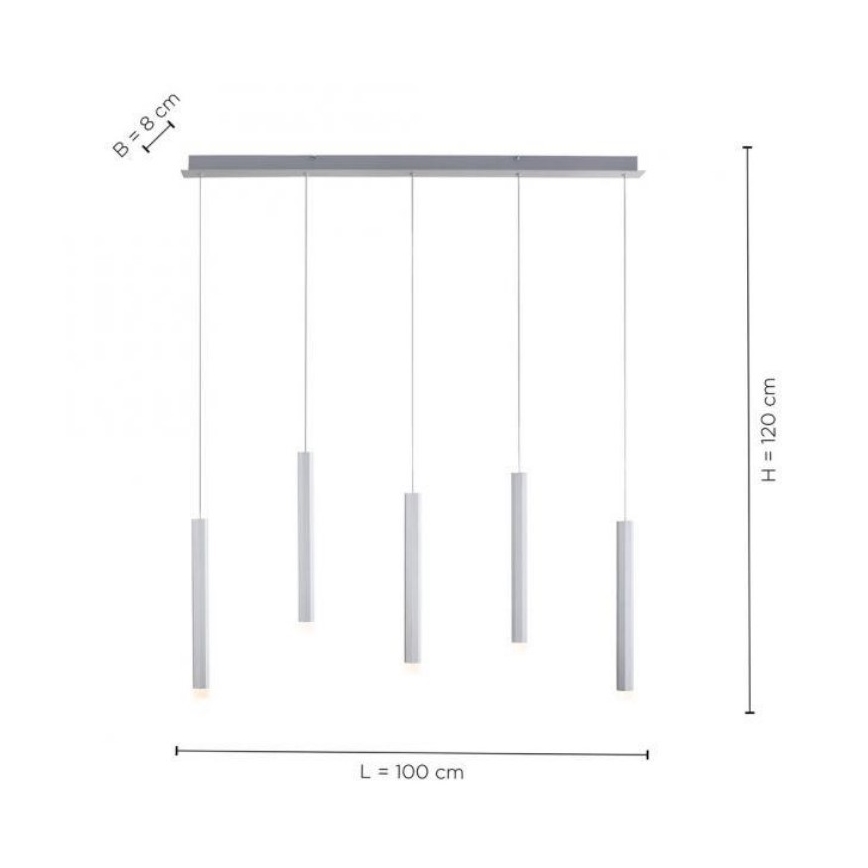 Leuchten Direkt 15205-95 - LED Lühter BRUNO 5xLED/4,8W/230V