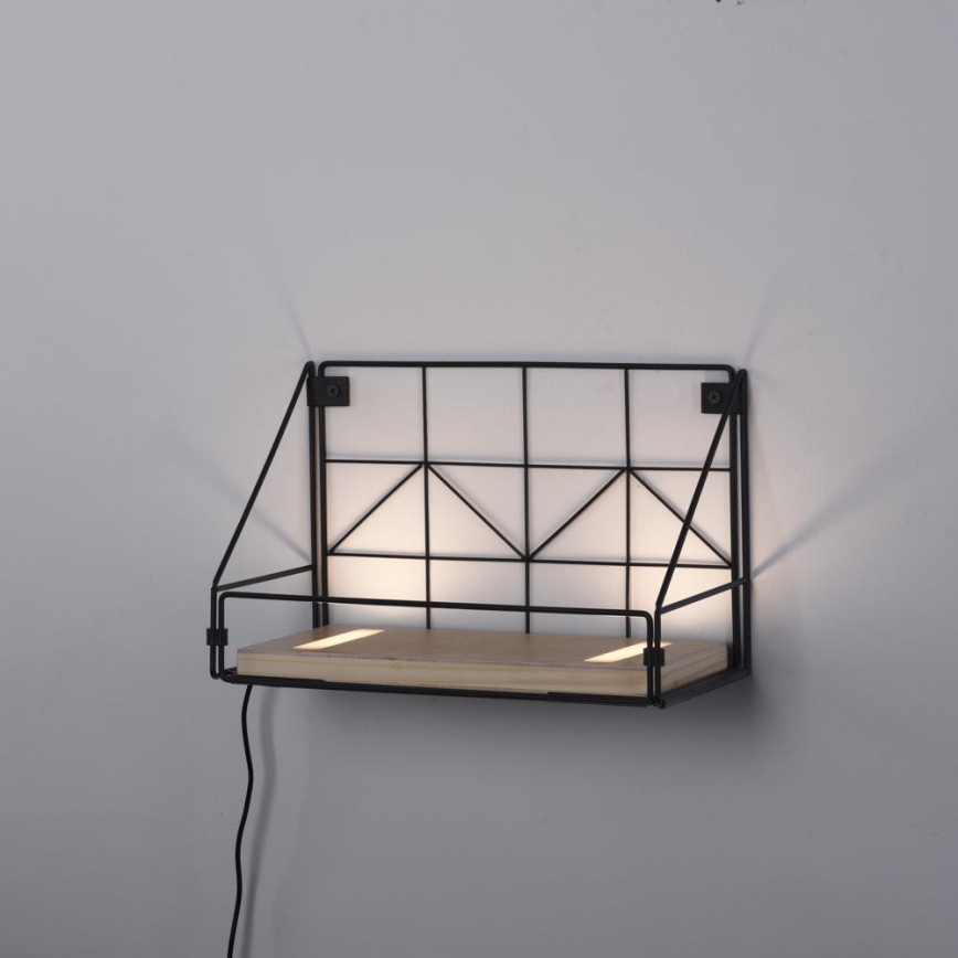 Leuchten Direkt 15276-18 - Shelf koos LED valgustusega BOARD 2xLED/1,75W/230V 30 cm eukalüpt