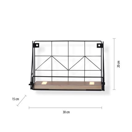 Leuchten Direkt 15276-18 - Shelf koos LED valgustusega BOARD 2xLED/1,75W/230V 30 cm eukalüpt