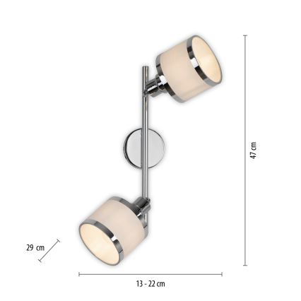 Leuchten Direkt 15372-17 - Kohtvalgusti ACCOR 2xE14/25W/230V